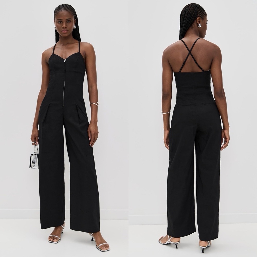 A.L.C. Chandler Stretch Linen-Blend Jumpsuit‎ Women's Sz 12